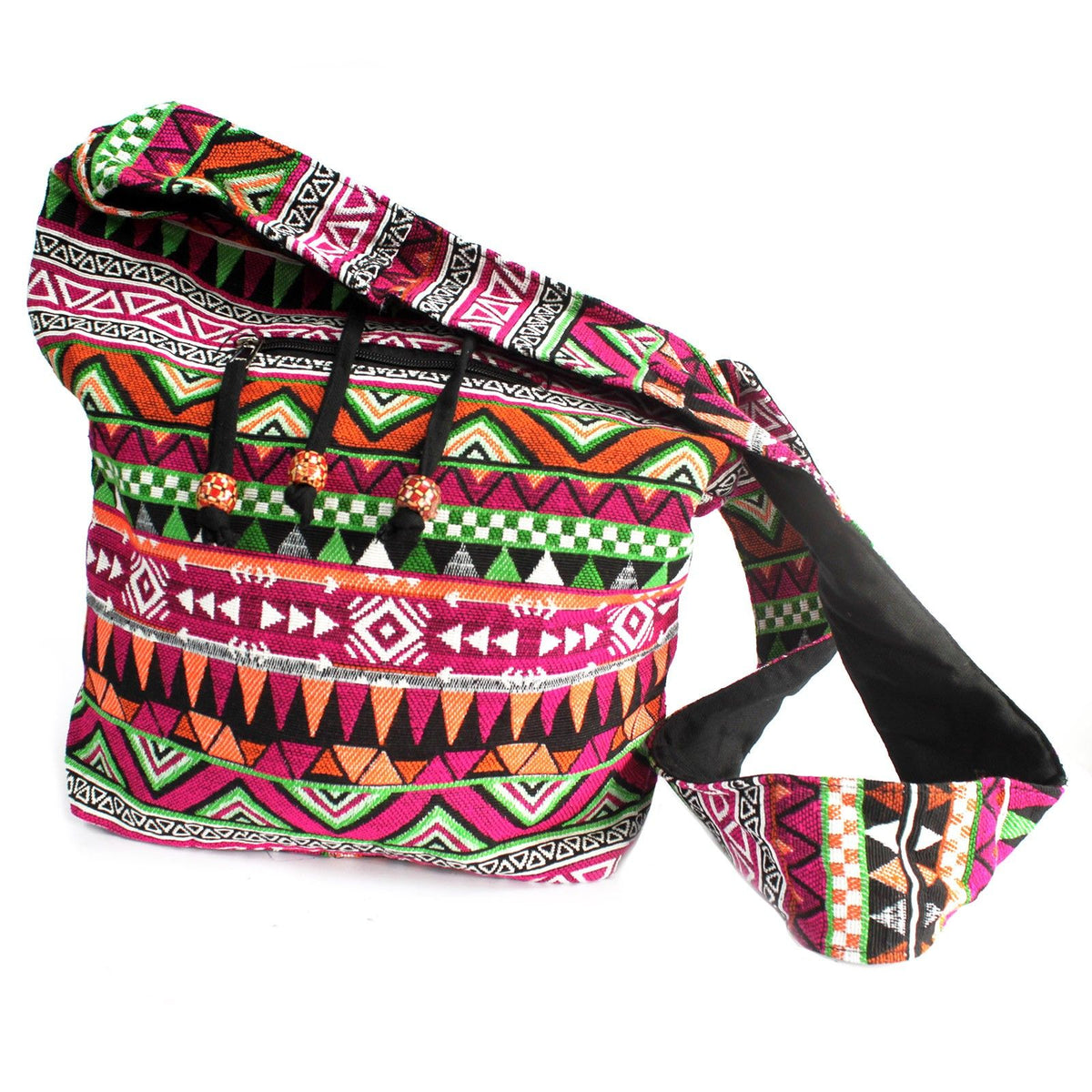 Pink Jacquard Student Bag - Nepal Style – view 2