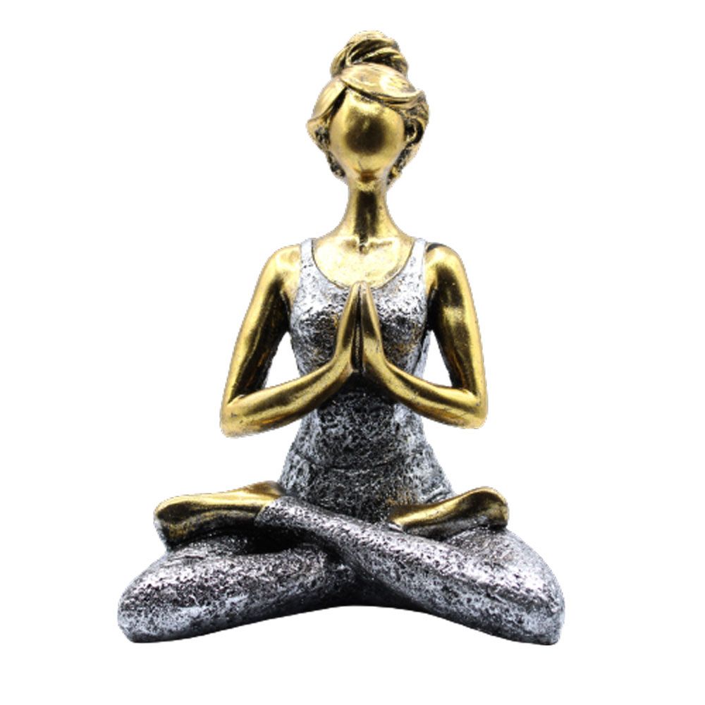 Yoga Lady Figure, Bronze and Silver, 24 cm – view 2