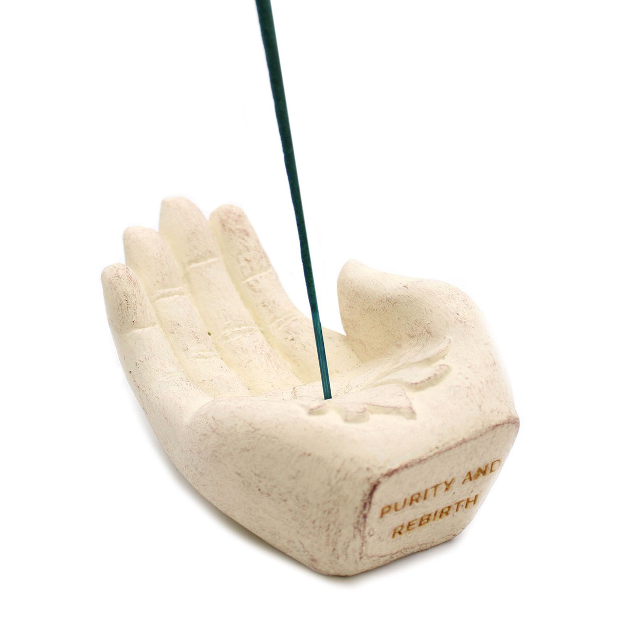 Lotus Hand Incense Burner in White – view 6