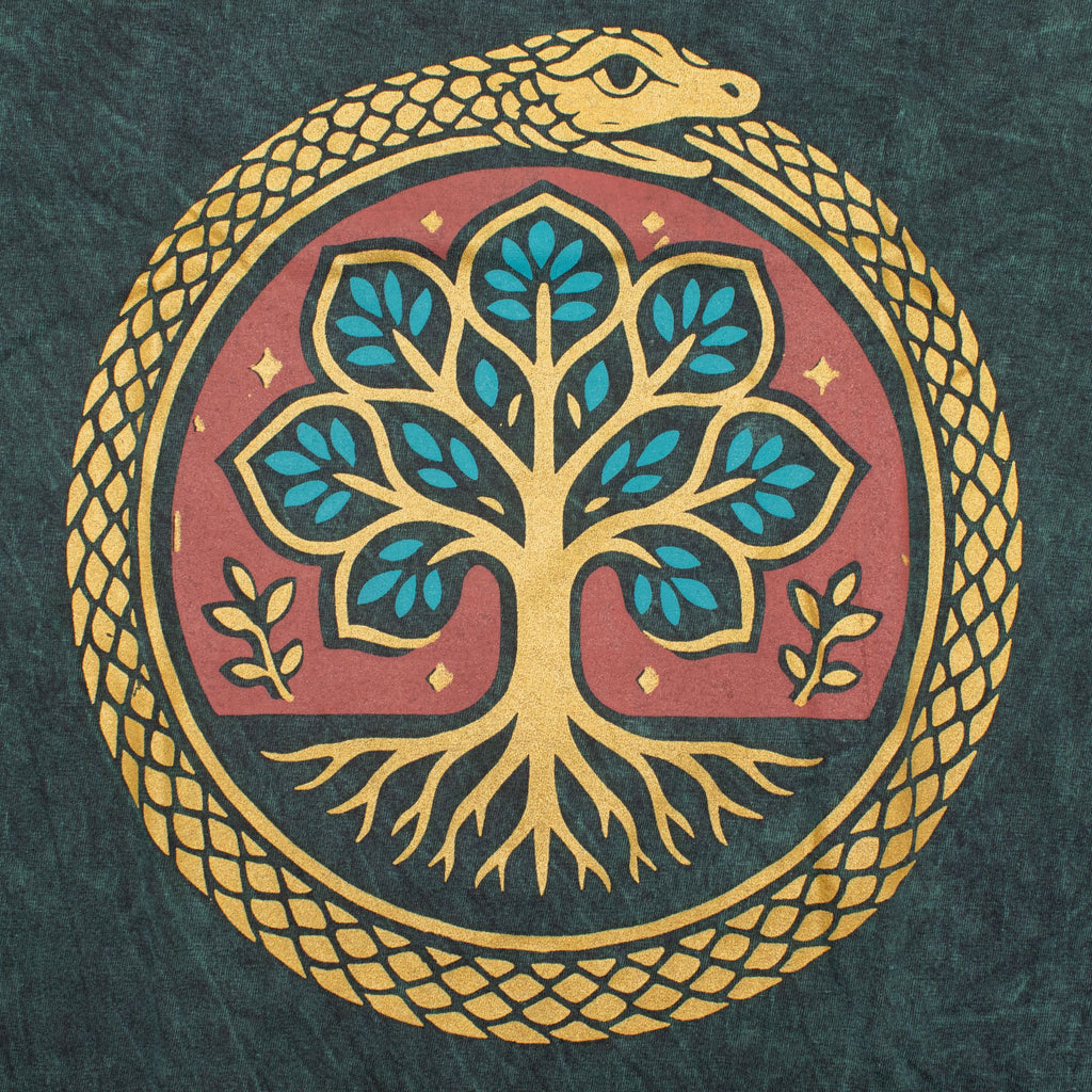 Nomad Sari Stonewashed T-Shirt - Tree of Life - Green - XL – view 2