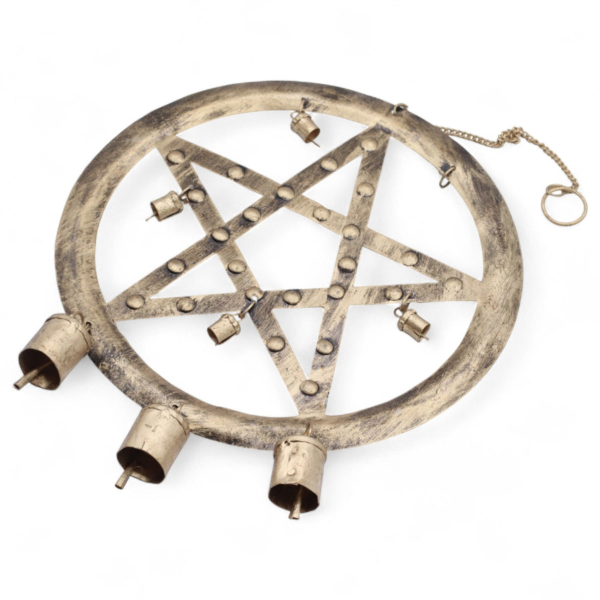Iron Pentagon Wind Chime with Cow Bells, 25x49cm – view 3