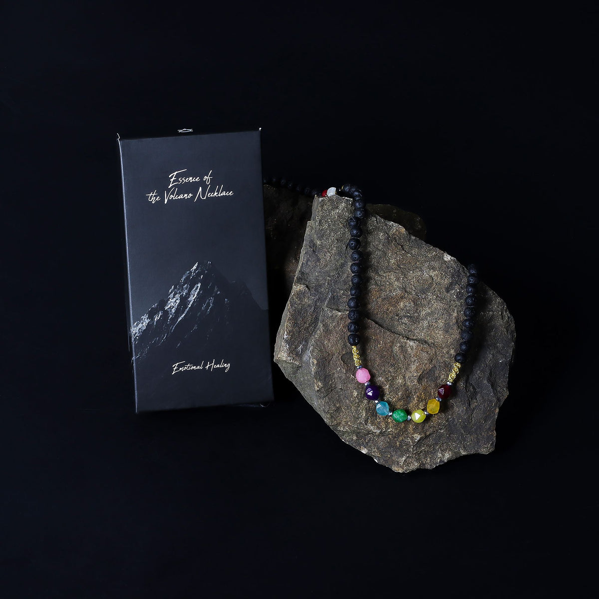 Chakra Lava Stone Necklace 42cm - Emotional Healing – view 7