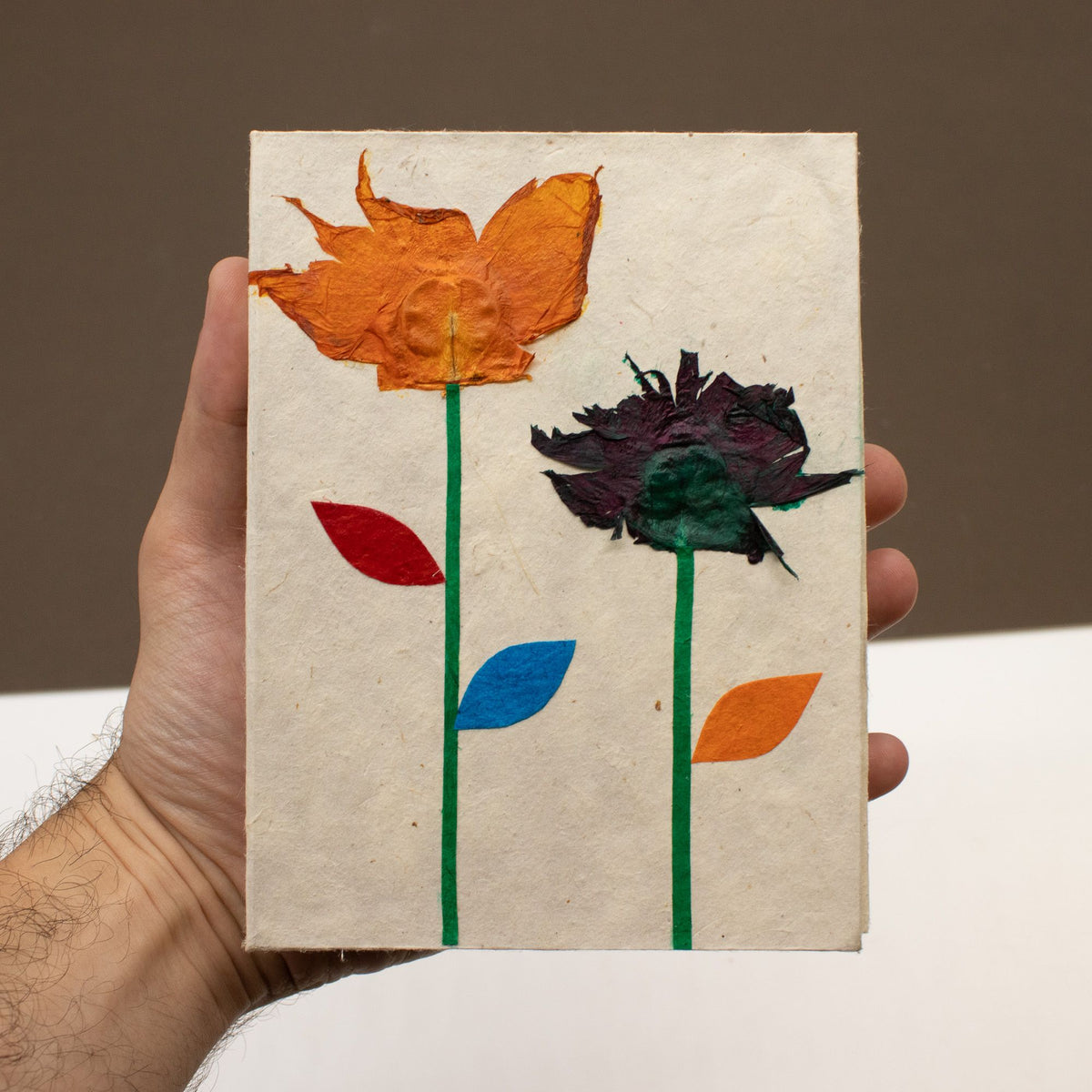 Lokta Pressed Floral Notebook – Medium, Bold Cover – view 4