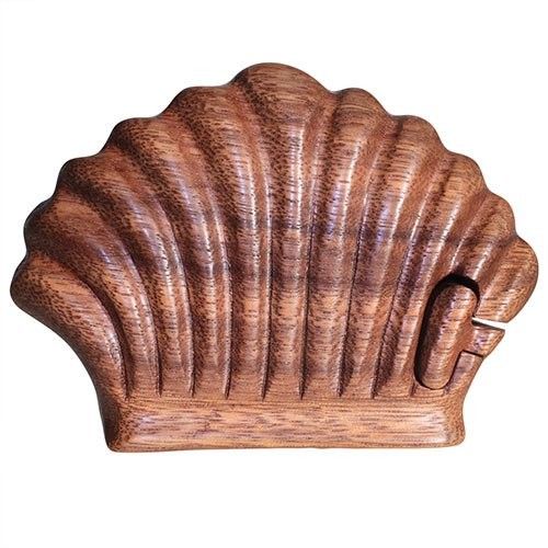 Sea Shell Balinese Puzzle Box – Saman Wood, 7.5 cm – view 2