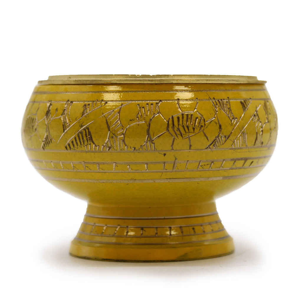 Solar Plexus Chakra Tall Brass Charcoal Incense Jar – view 2