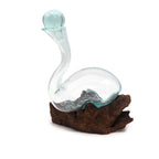 Molten Glass Wine Decanter on Wood – view 2