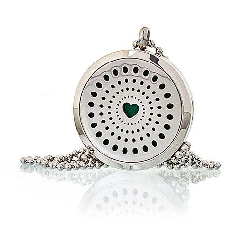 Diamonds Heart Aromatherapy Diffuser Necklace 30mm – view 2