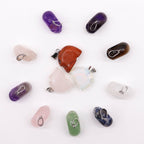 Gemstone Mini Skull Pendants, Set of 12 Assorted, 20x15mm – view 3