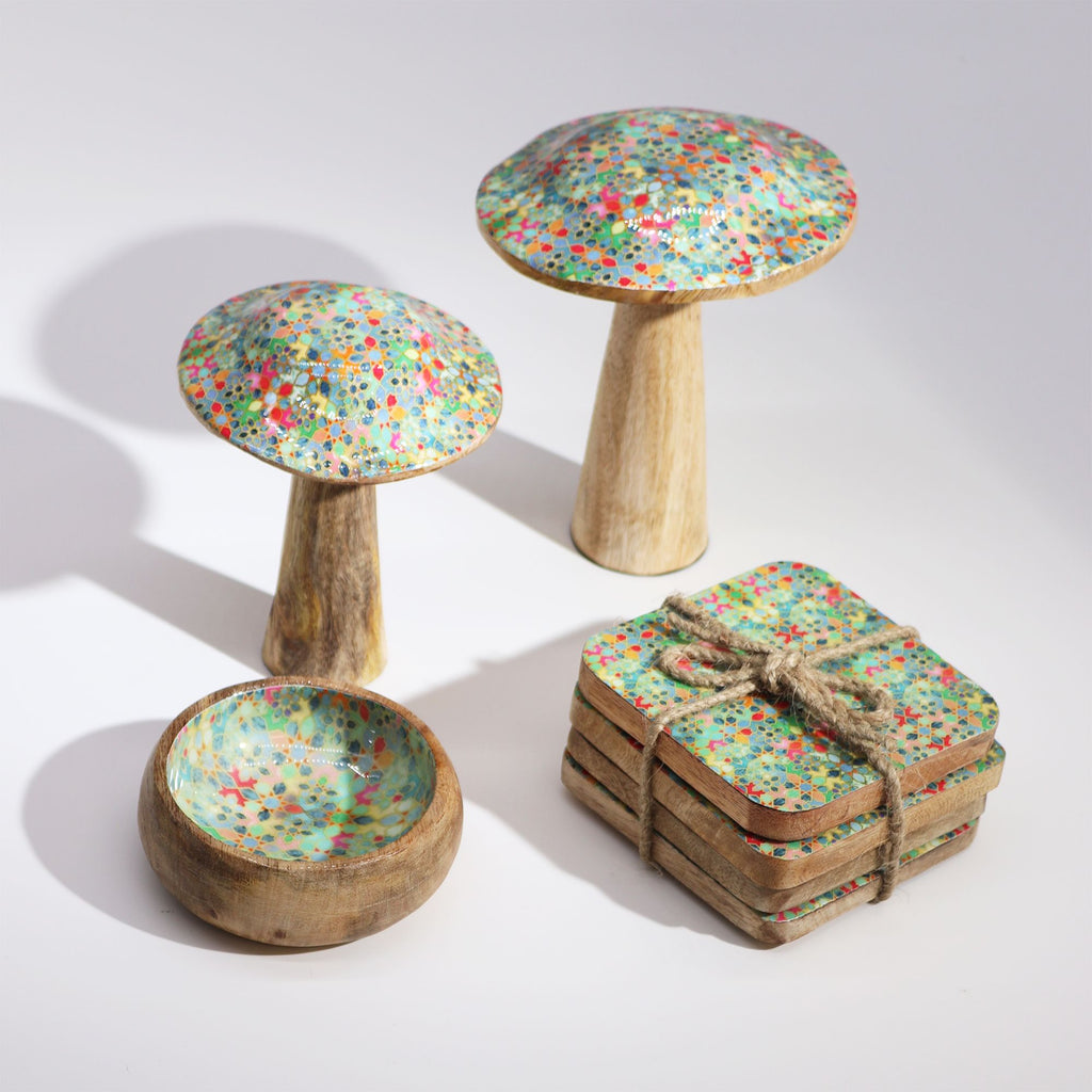 Mediterranean Tile Enamelled Mushroom - Small 10cm – view 3