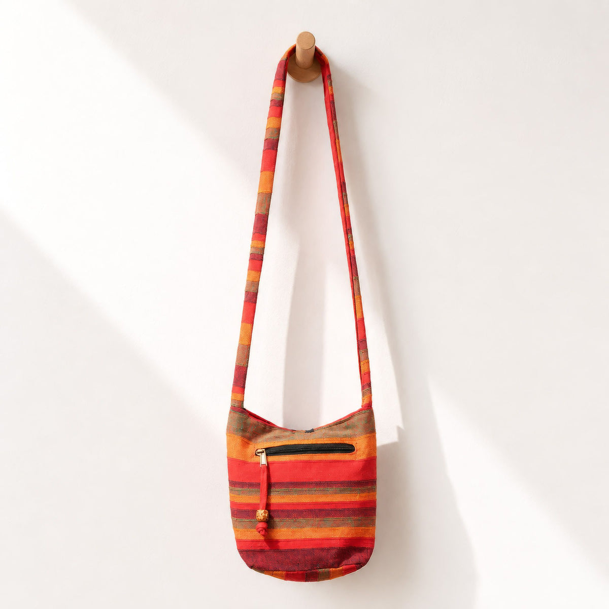 Nepal Sling Bag - Sunrise Orange Cotton – view 4