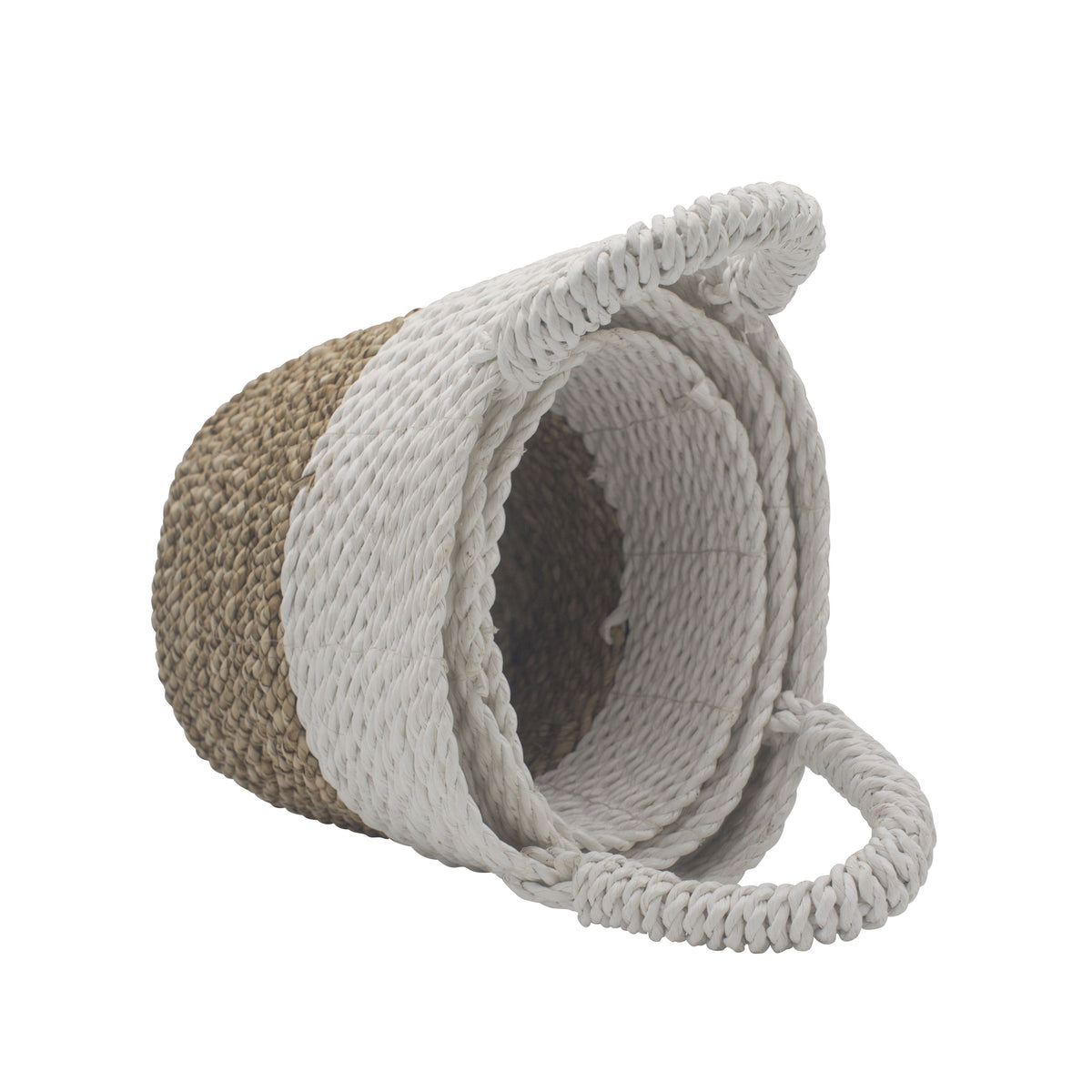 Seagrass Basket Set, 3 Pieces - Natural, White – view 8