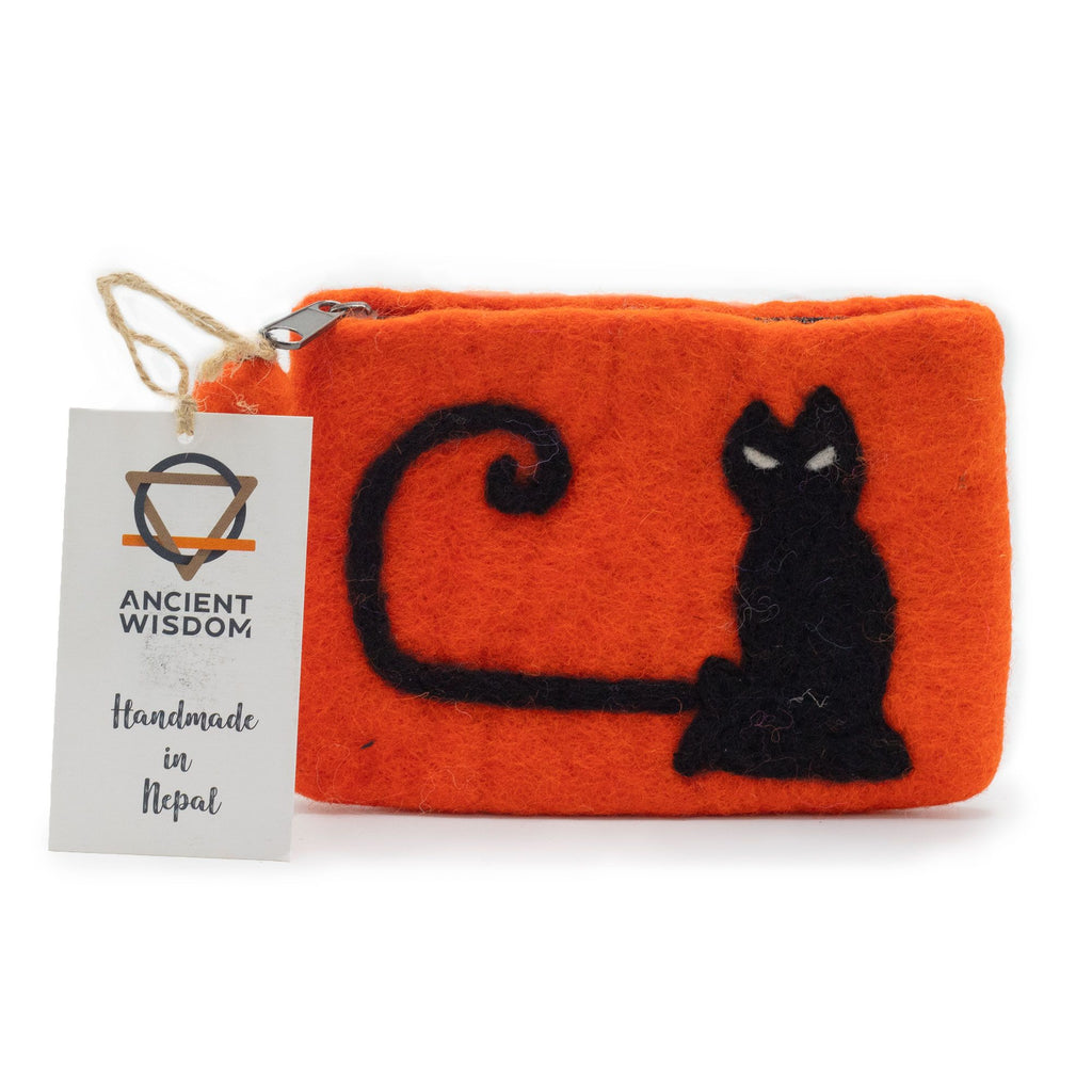 Cat Face Felt Zipper Pouches - Pack of 3