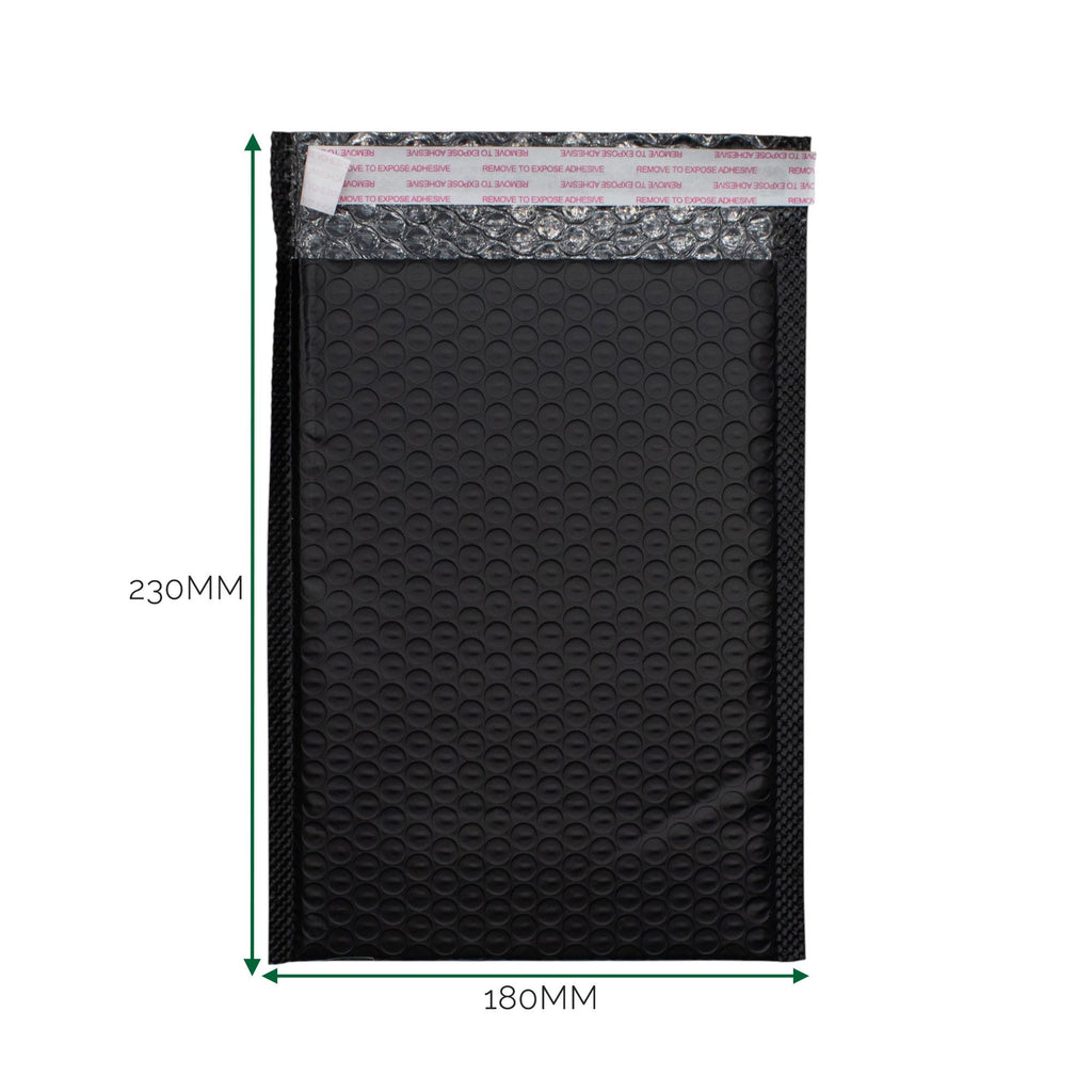 Black Bubble Mailer Envelope 18 x 23cm