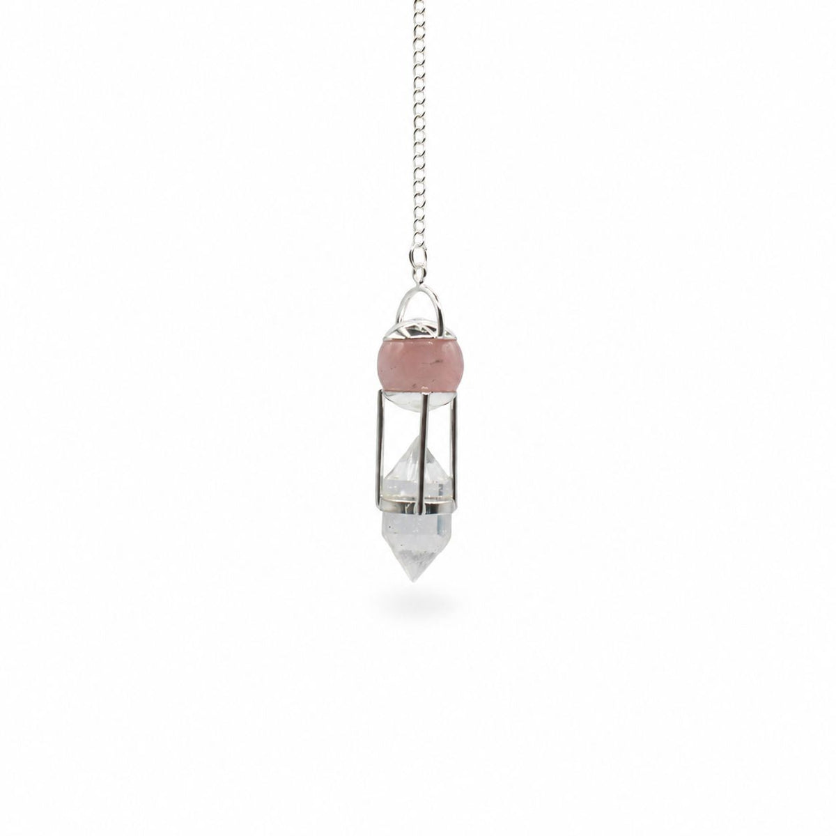 Heart Whisperer Pendulum - Rose Quartz & Clear Quartz – view 2