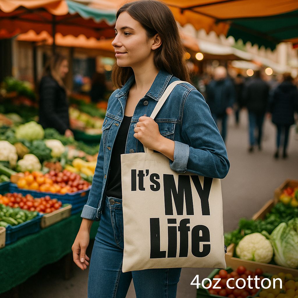It's My Life Cotton Tote Bag - Natural