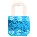 Tie-Dye Cotton Bag - Compass Print - Blue - Natural Handle