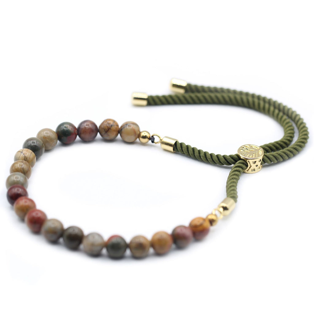Picasso Jasper Gemstone Bracelet, Gold-Plated Sliding Toggle – view 5