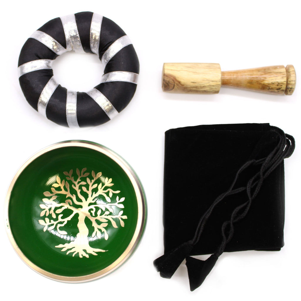Tree of Life Singing Bowl Set - Green (10.7cm) – view 8