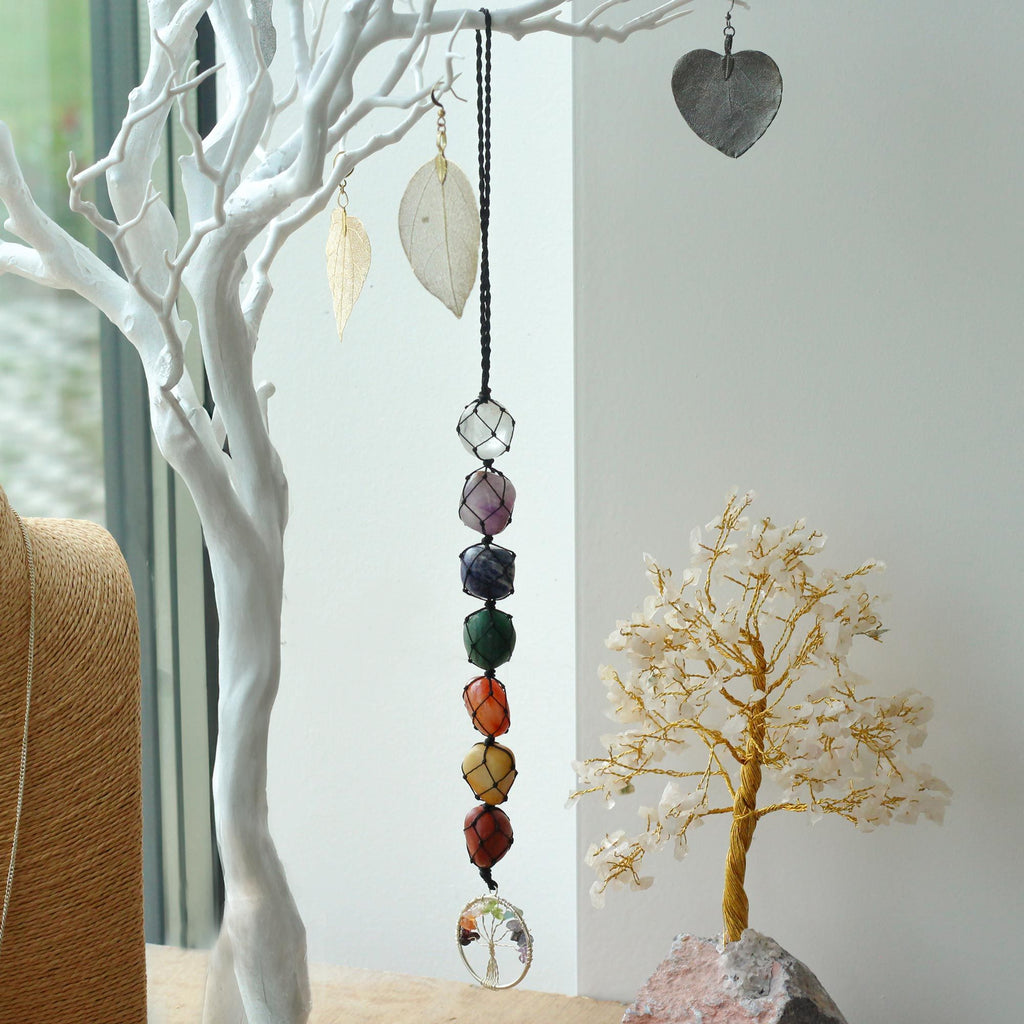 Chakra Hanging Pendant with Tree of Life Charm – view 2
