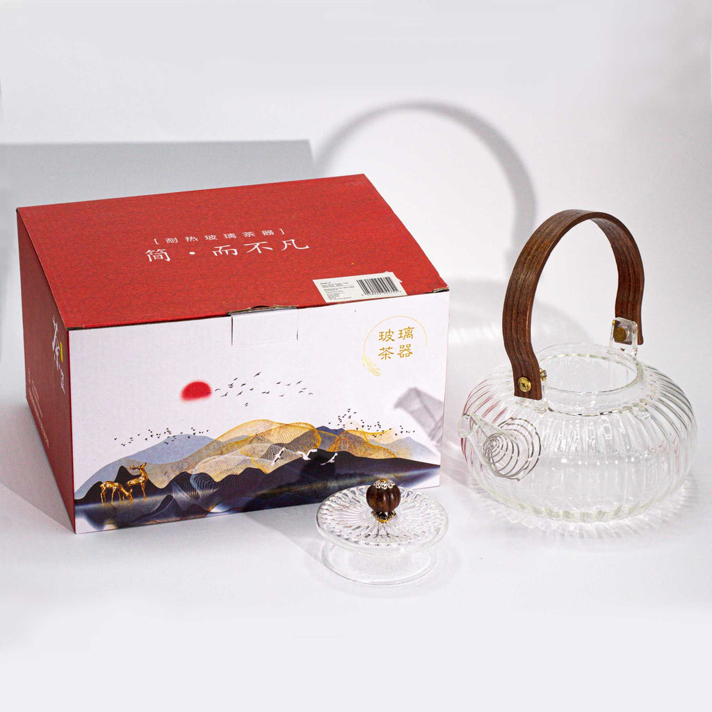 Clear Ribbed Glass Infuser Teapot - 850ml – view 3