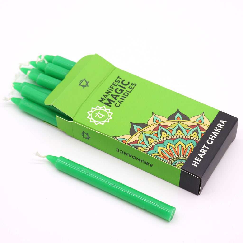 Manifest Magic Candles Pack of 12 - Green Heart Chakra