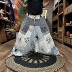 Yoga and Festival Pants - Aladdin Himalayan Print on Grey – view 2