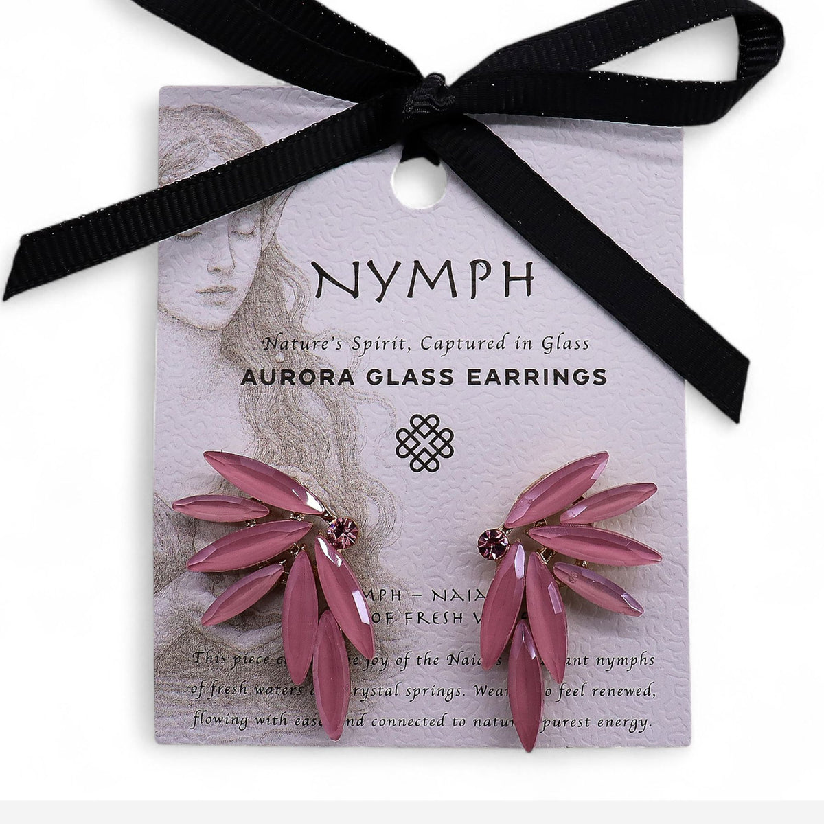 Soft Pink Vintage Glass Fairies Earrings – view 4