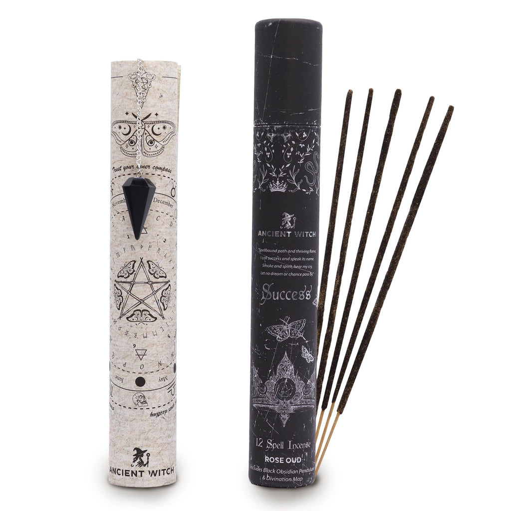 Ancient Witch Success Incense with Obsidian Pendulum
