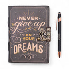 Leather Notebook, Never Give Up On Your Dreams – 17.5x13 cm – view 6