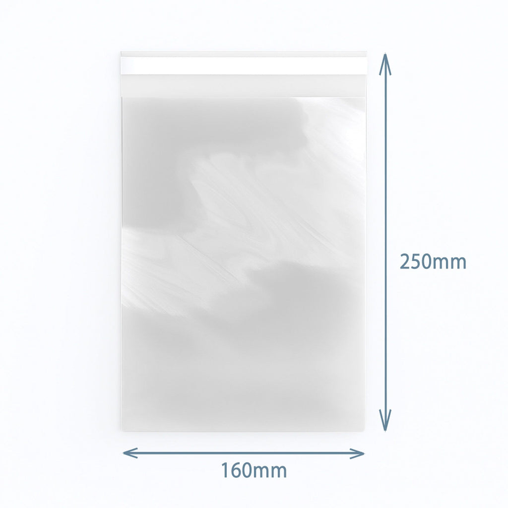 Resealable Poly Bags 160x250mm, Pack of 500