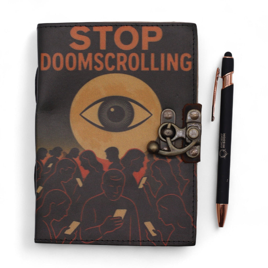 Leather Notebook, Stop Doomscrolling – 17.5x13 cm – view 2