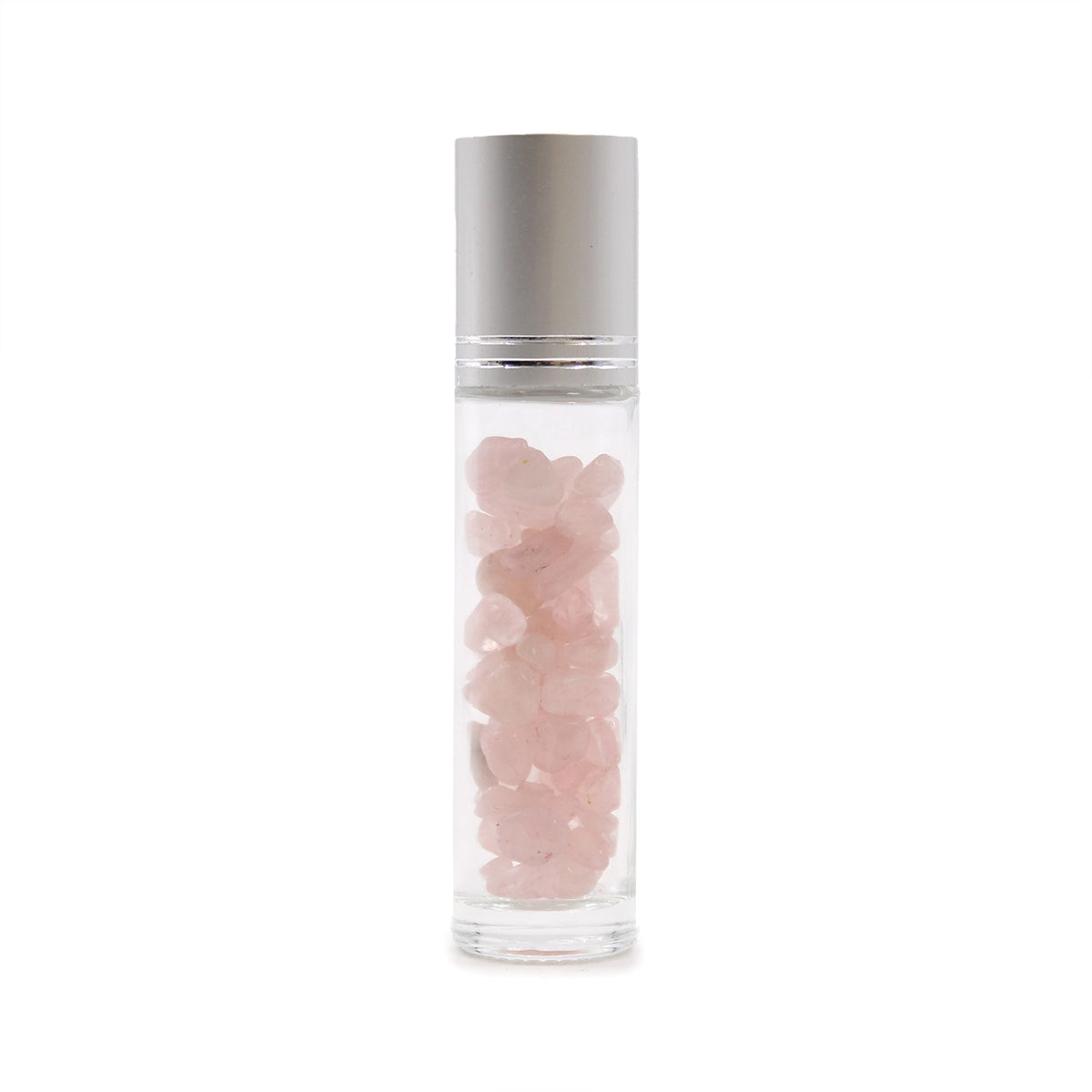 Rose Quartz Roller Bottle with Silver Cap - 5ml – view 3