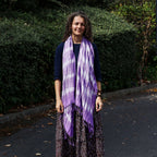 Boho Java Art Stole and Scarf - Lavender Stripes - 62x200cm – view 2