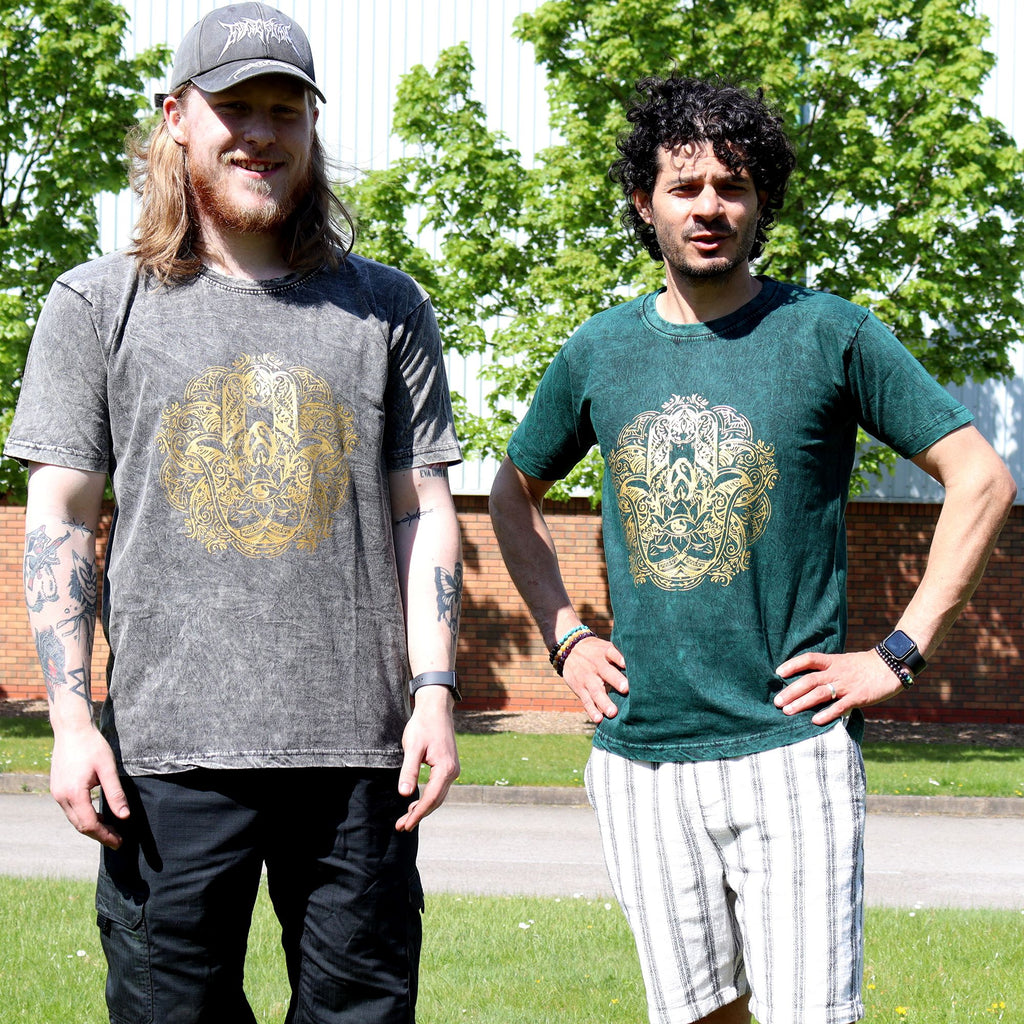 Nomad Sari Stonewashed T-Shirt - Hamsa - Dark Grey - XL – view 3