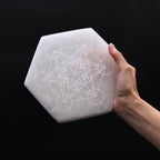 Selenite Hexagonal Plate 18cm - Direction and Decision – view 2