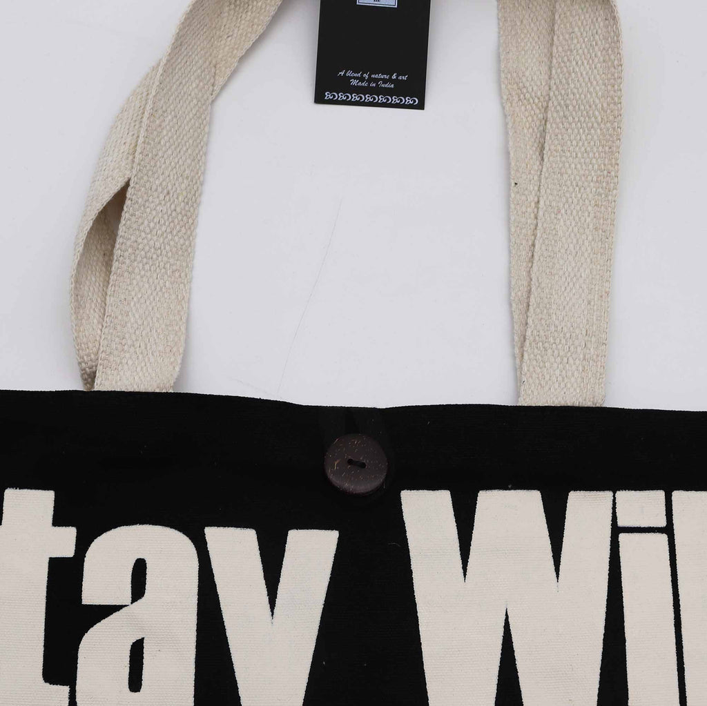 Nomad Sari Classic Tote Bag - Stay Wild, Moon Child - Black – view 2