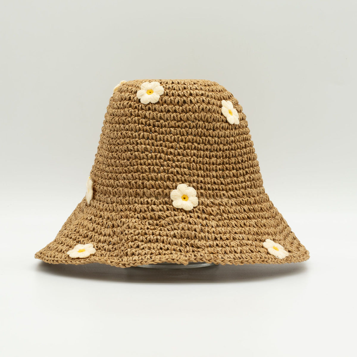 Nomad Sari Floppy Straw Sun Hat - Coffee and Daisies – view 3