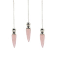 Secret Cavity Pendulum - Rose Quartz, Silver Plated