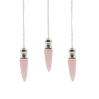Secret Cavity Pendulum - Rose Quartz, Silver Plated