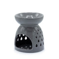 Ceramic Oil Burner - Teardrop Cutout - Grey