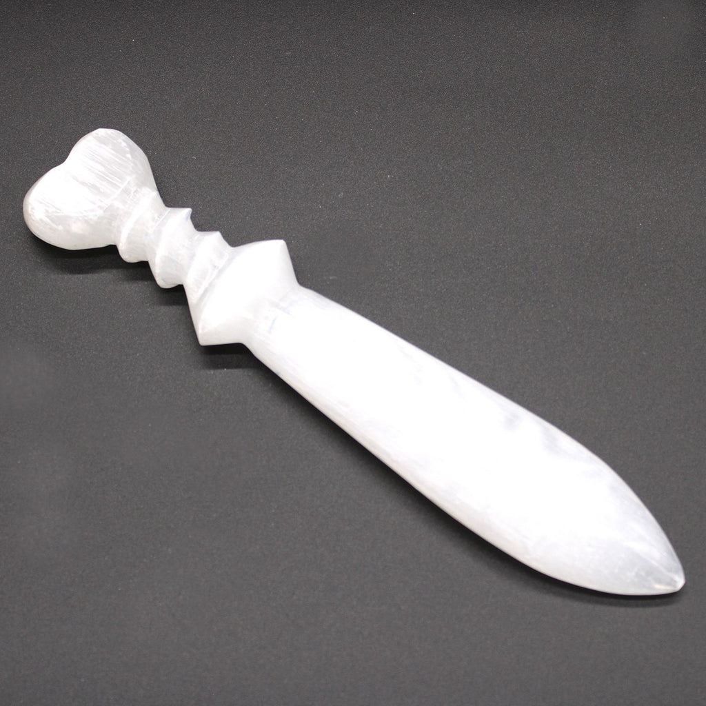 Selenite Ritual Knife, Spiral Handle, 25cm – view 5