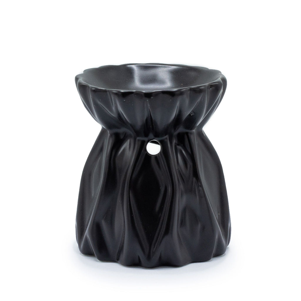 Ceramic Oil Burner - Geometric Cutout - Black