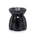 Ceramic Oil Burner - Geometric Cutout - Black