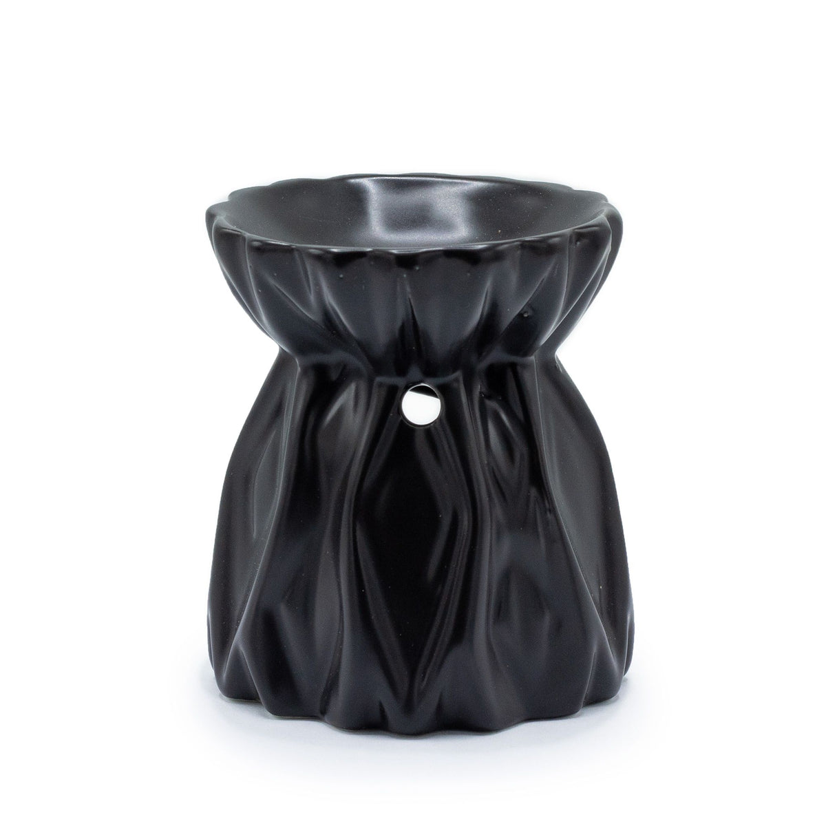 Ceramic Oil Burner - Geometric Cutout - Black