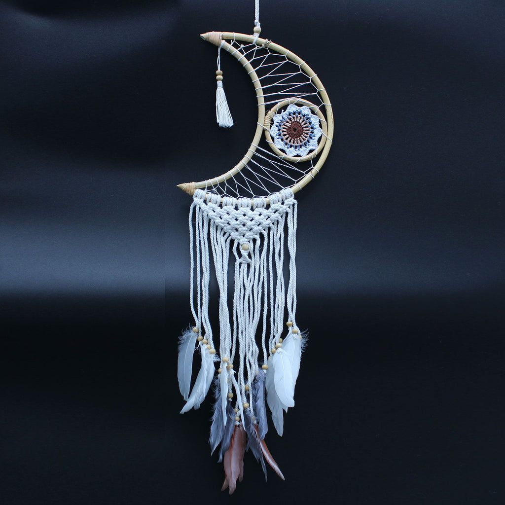 Macrame Moon Dream Catcher - Assorted Colours – view 2