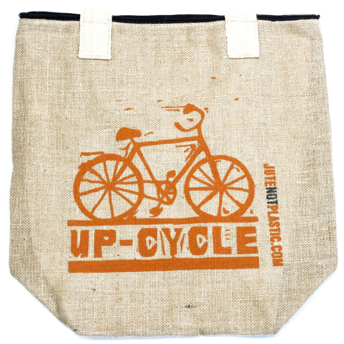 Up Cycle Print Jute Shopping Bag – view 4