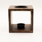 Large Square Mango Wood Oil Burner - Buddha Face – view 4