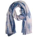 Nomad Sari Dusky Blue Scarf with Gold Thread (180 x 50 cm)