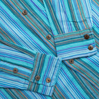 Nomad Sari Grandad Shirt - Turquoise - XL – view 4