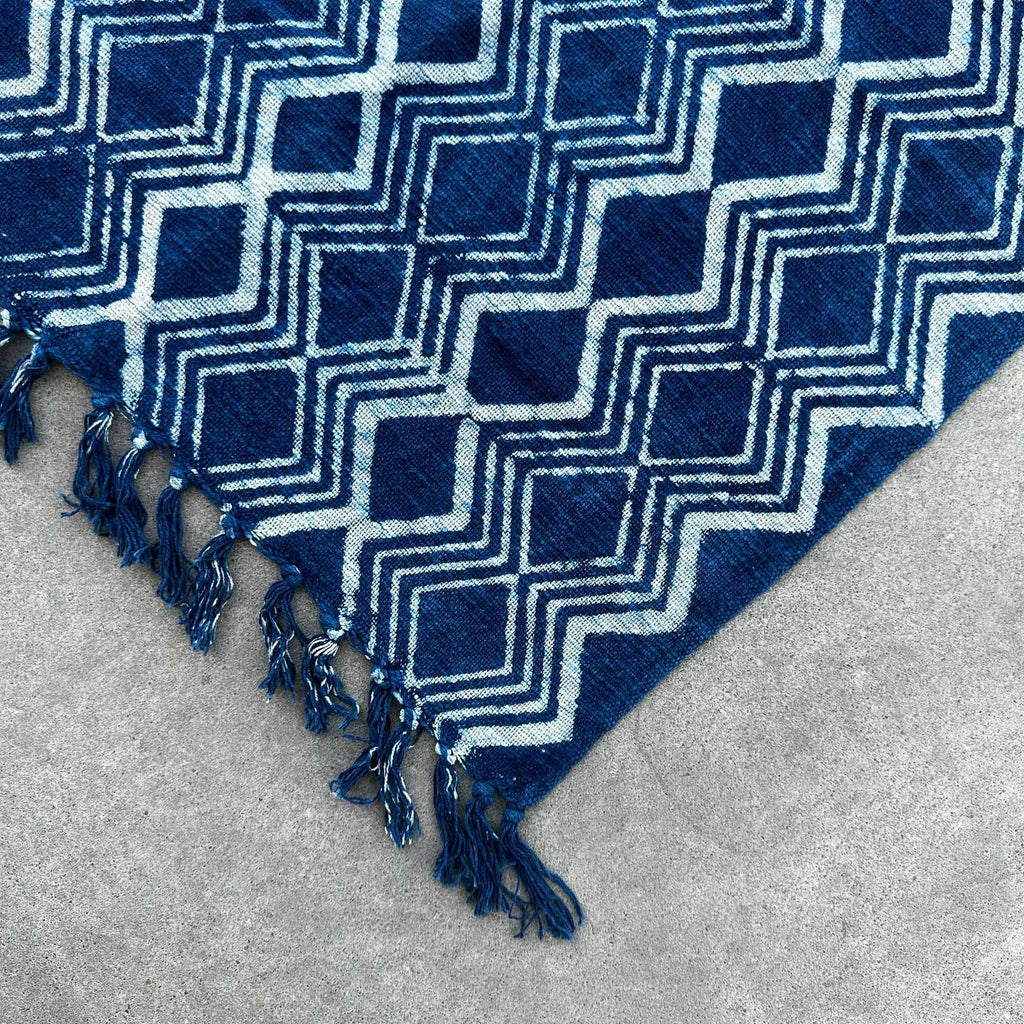 Handmade Indigo Runner - 170x60cm - Heerak Pattern – view 3